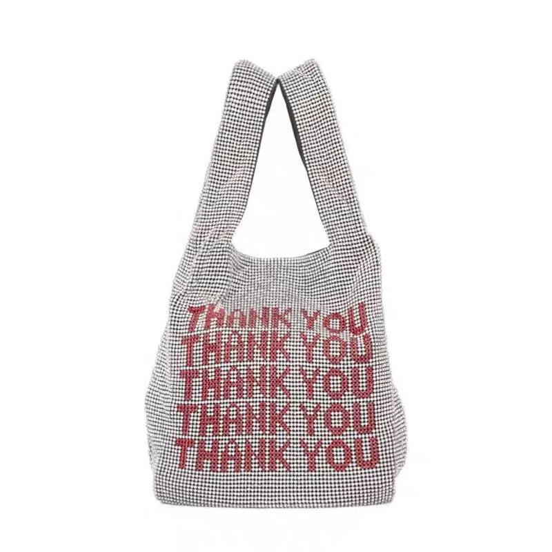 Sequins Small Tote Crystal Handbag Bling Lady Bucket Girls Purse