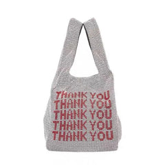 Sequins Small Tote Crystal Handbag Bling Lady Bucket Girls Purse