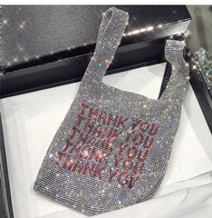 Sequins Small Tote Crystal Handbag Bling Lady Bucket Girls Purse