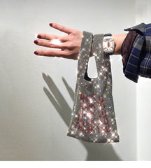 Sequins Small Tote Crystal Handbag Bling Lady Bucket Girls Purse