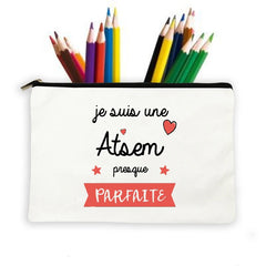 Atsem French Print Pencil Case School Stationery Storage Bags