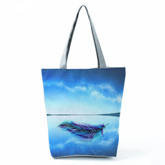 Shining Feathers Women Shoulder Bag High Capacity Shopping Bag