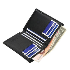 Flat Earth Leather Wallet Men Women Slim Card Holder Money Bag