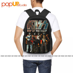 Kiss End Of The Road World Backpack Large Capacity Beach Bag