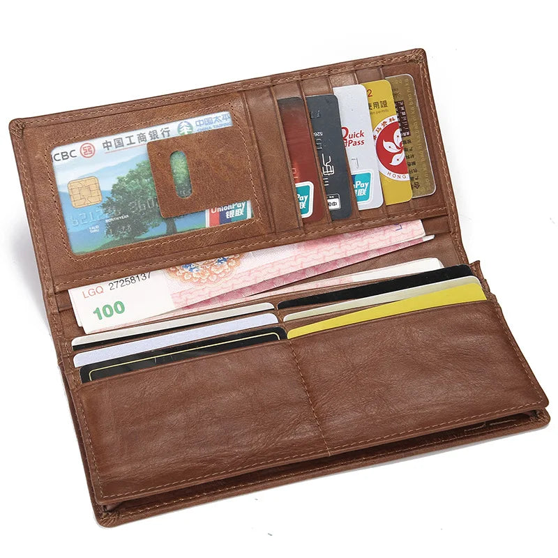 Oil Wax Leather Wallet Money Clip Hand Bag Men Women LS-8859