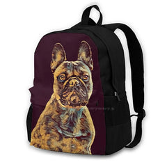 French Bulldog 001 - The Dark Animal Series Teen College Student Backpack