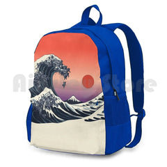Great Wave Of Pugs Outdoor Hiking Backpack Waterproof Camping Travel