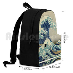 Great Wave Hiking Backpack Waterproof Ocean Art