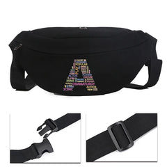 Text Print Multifunctional Unisex Crossbody Shoulder Bag