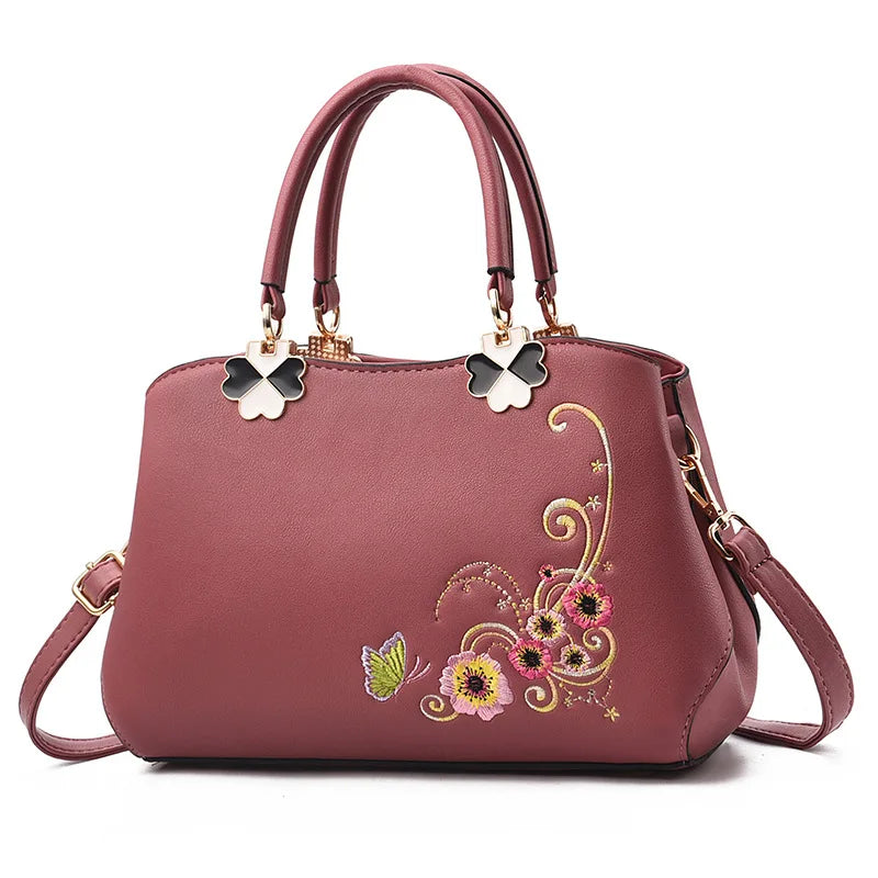 Embroidered Ladies Handbag All-match Shoulder Messenger Bag