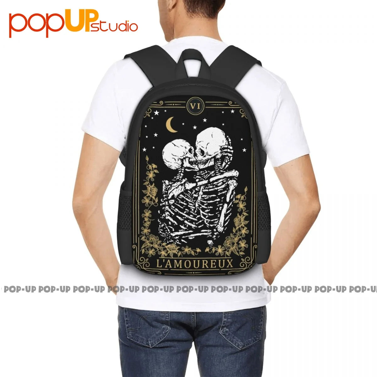 Vintage Tarot Card Valentine Backpack Bookbag for Travel