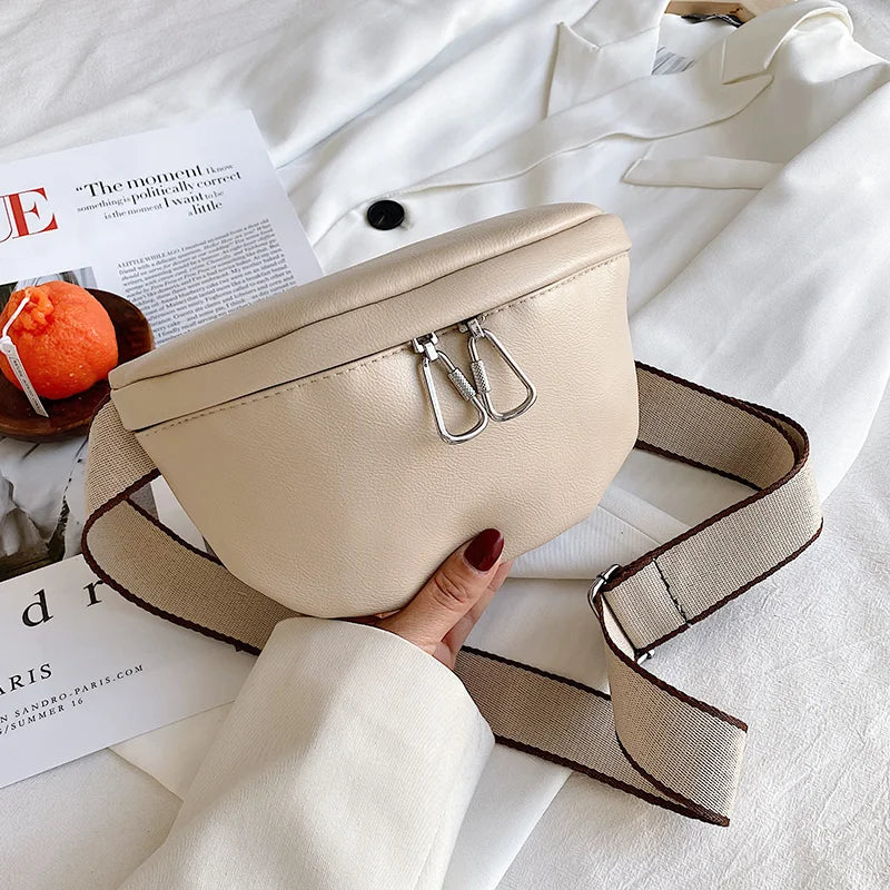 Semicircle Saddle Crossbody Bag Women PU Leather Shoulder Handbags