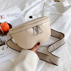 Semicircle Saddle Crossbody Bag Women PU Leather Shoulder Handbags