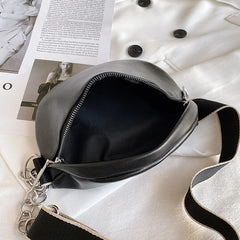 Semicircle Saddle Crossbody Bag Women PU Leather Shoulder Handbags