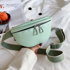 Semicircle Saddle Crossbody Bag Women PU Leather Shoulder Handbags