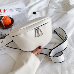 Semicircle Saddle Crossbody Bag Women PU Leather Shoulder Handbags