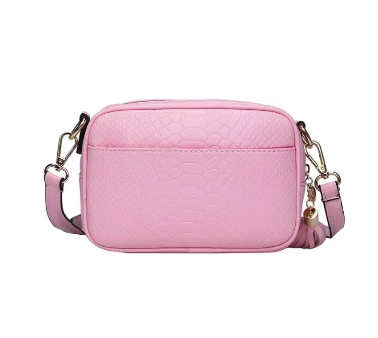 Versatile Snake Fringed Shoulder Cross-body Bag Small Square Bag