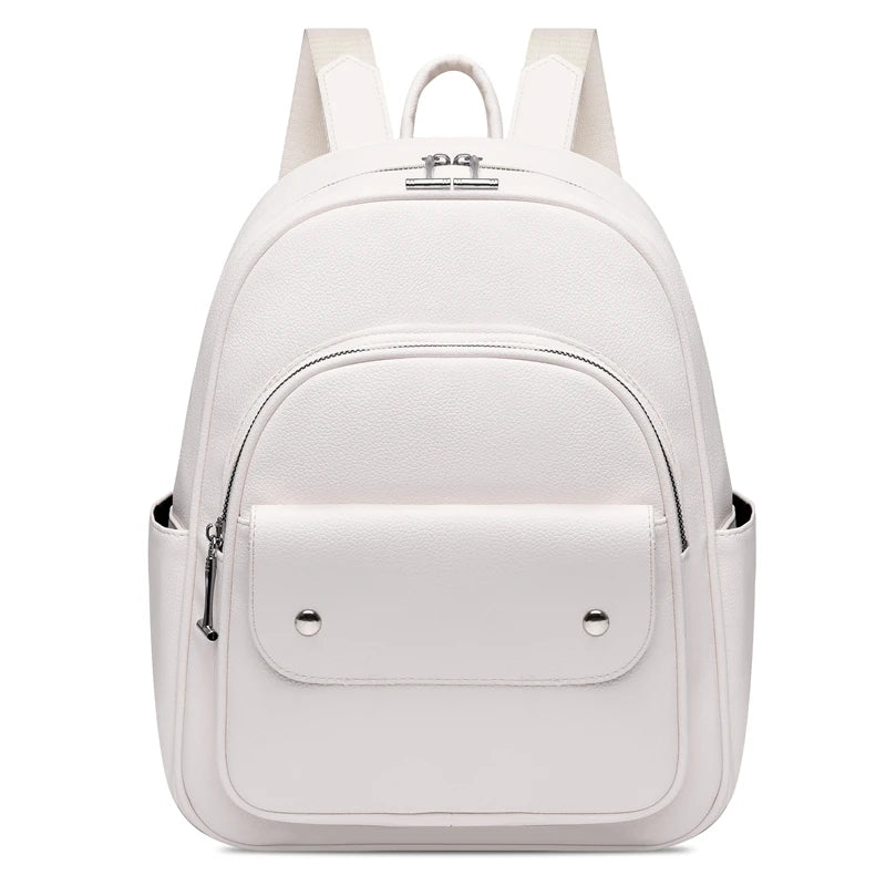 High Youth Leather Backpack for Teenage Girls