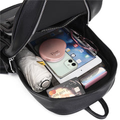 Youth Leather Backpack for Teenage Girls School Shoulder Bag