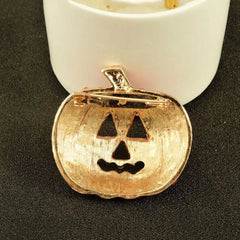 Hollow Rhinestone Pumpkin Brooch Pin Red Christmas Halloween Jacket Handbag Deco