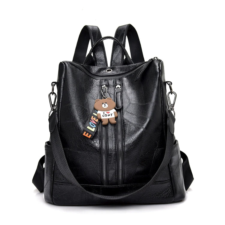 Women Leather Backpacks High Female Vintage Backpack Travel Shoulder Bag