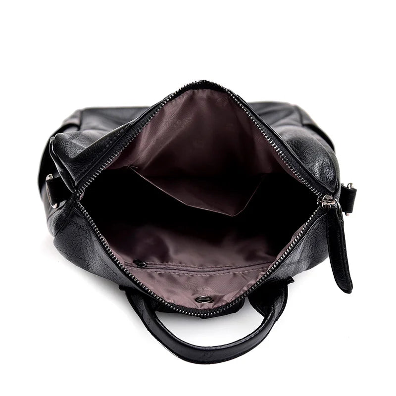 Women Leather Backpacks High Female Vintage Backpack Travel Shoulder Bag