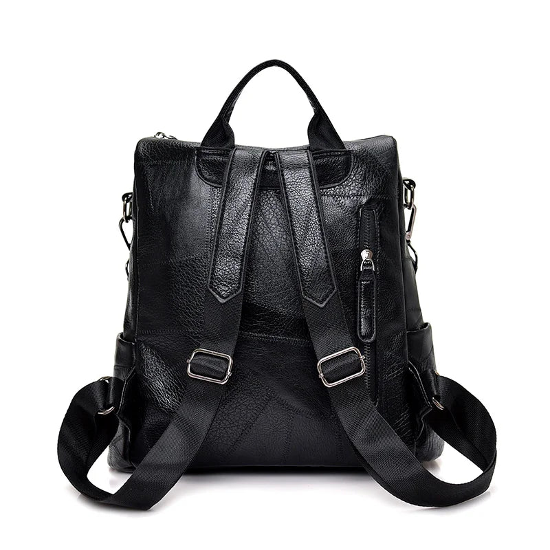 Women Leather Backpacks High Female Vintage Backpack Travel Shoulder Bag