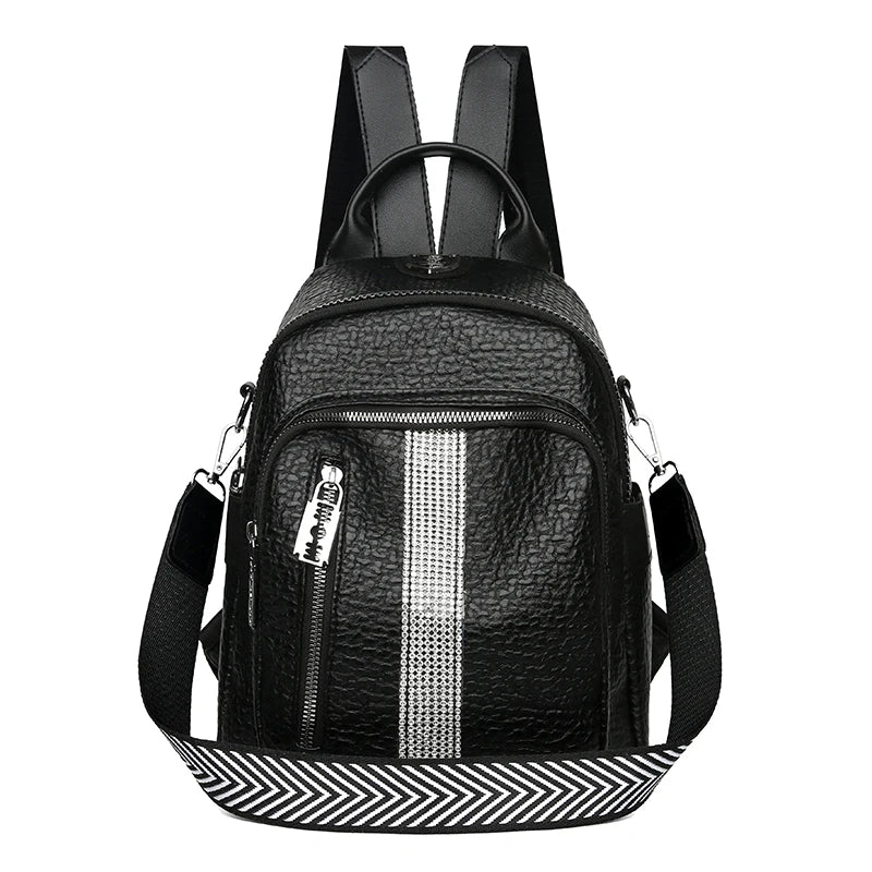 Women's Large PU Leather Backpack Handbag for Girls