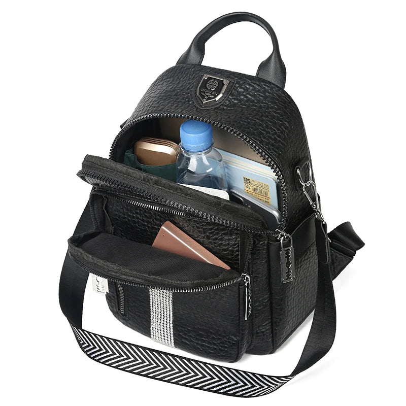 Women's Large PU Leather Backpack Handbag for Girls