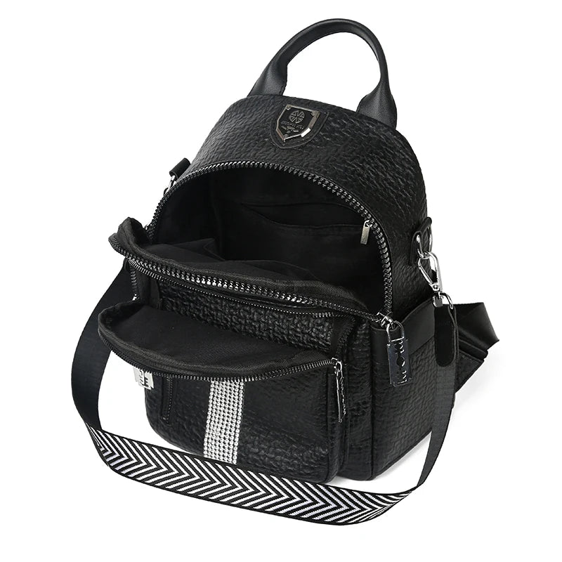 Women's Large PU Leather Backpack Handbag for Girls