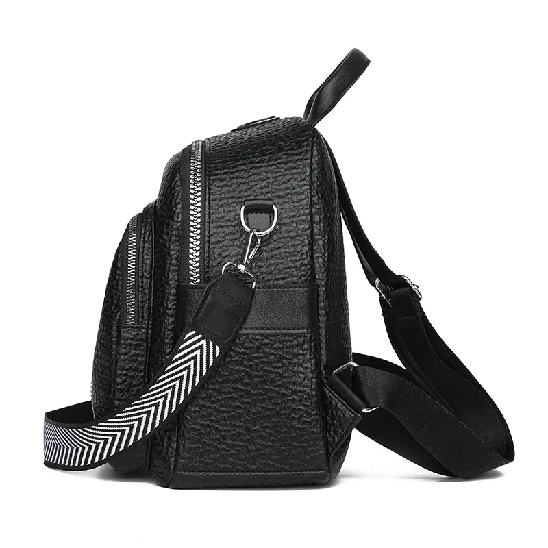 Women's Large PU Leather Backpack Handbag for Girls