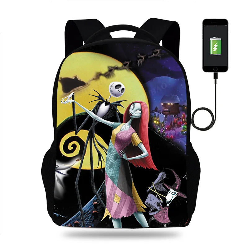 3D Printed Nightmare Before Christmas School Backpack for Boys Girls