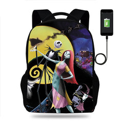 3D Printed Nightmare Before Christmas School Backpack for Boys Girls