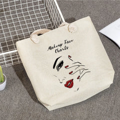 Lips Print Shoulder Bags Thick Rope Storage Bags