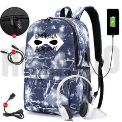 Umbrella Academy Backpack Women USB Charging Anti-theft Anime School Bags