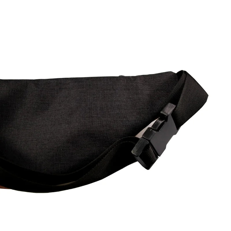 Men Waterproof Fabric Beer Belly PU Leather Waist Bag