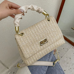 Portable Small Bag Straw Square Shoulder Messenger Bag