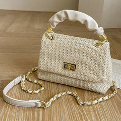 Portable Small Bag Straw Square Shoulder Messenger Bag