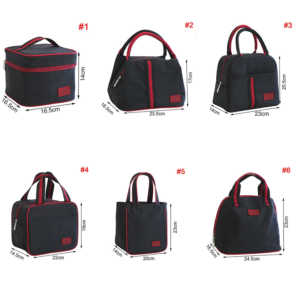 Thermal Lunch Bag Women Portable Insulated Cooler Bento Tote