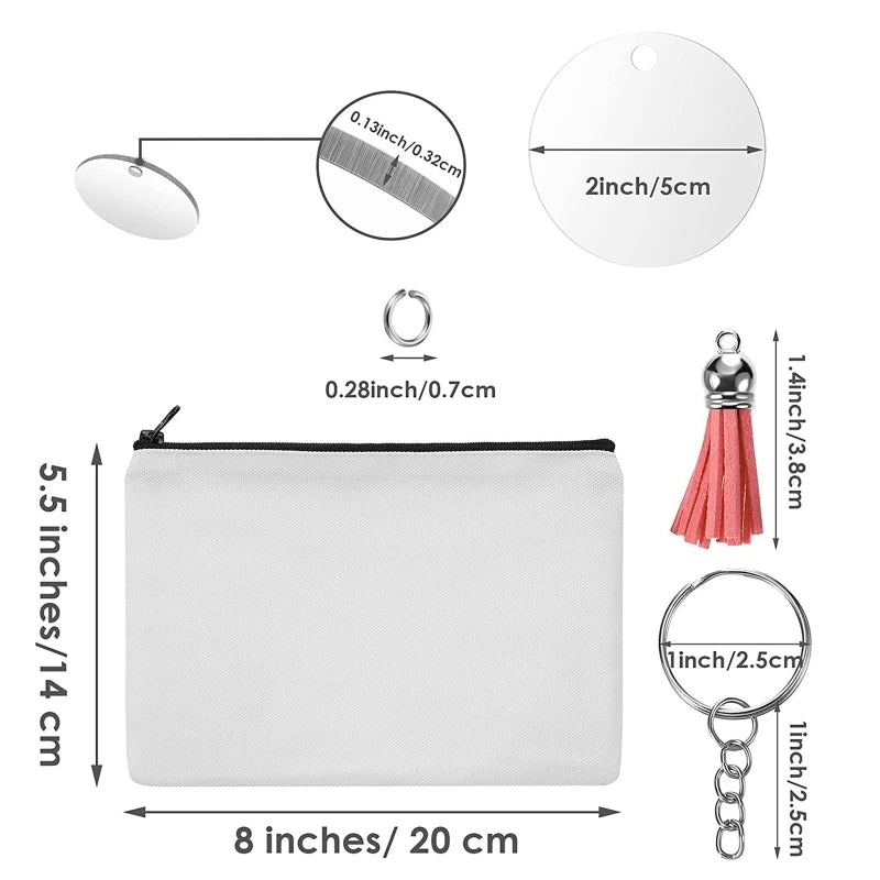 Thermal Transfer Cosmetic Bag Clutch Sublimation Blank Storage
