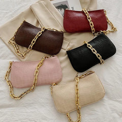 Thick Chain Shoulder Bag Minimalist Women Handbags Vintage Clutches