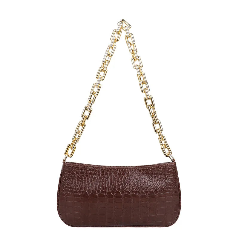 Thick Chain Shoulder Bag Minimalist Women Handbags Vintage Clutches