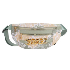 Thick Chain Fanny Pack Women Leather Waist Bag Female Beaded Waist Pack