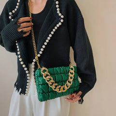 Thick Chain Shoulder Bag for Women Clutch Purse High Crossbody B