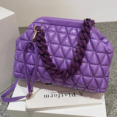Thick Chain Bag Women Spring Purse And Handbags Small PU Leather Shoulder Bags C