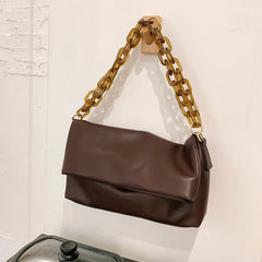Thick Chain PU Leather Shoulder Bags Crossbody Handbags for Women