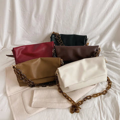 Thick Chain PU Leather Shoulder Bags Crossbody Handbags for Women