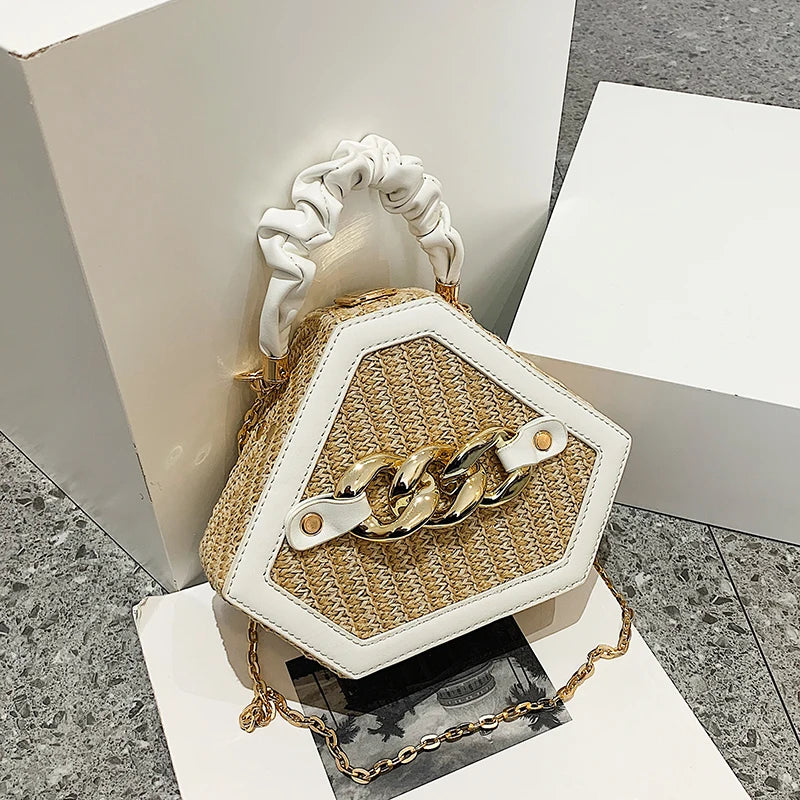Small Straw Bucket Bags for Women Summer Crossbody Bags