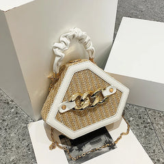 Small Straw Bucket Bags for Women Summer Crossbody Bags