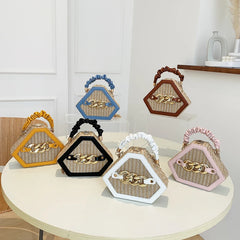 Small Straw Bucket Bags for Women Summer Crossbody Bags